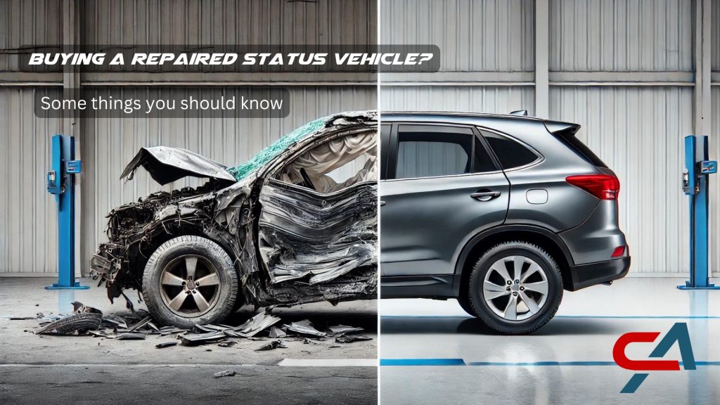 Write off vehicle, repaired status vehicle, salvage vehicle, total loss vehicle